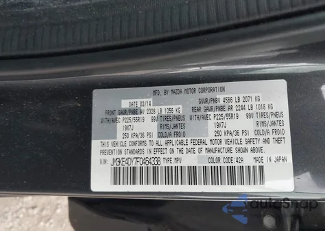 2015 Mazda Cx-5 Grand Touring from USA, damaged, VIN JM3KE4DY7F0464338